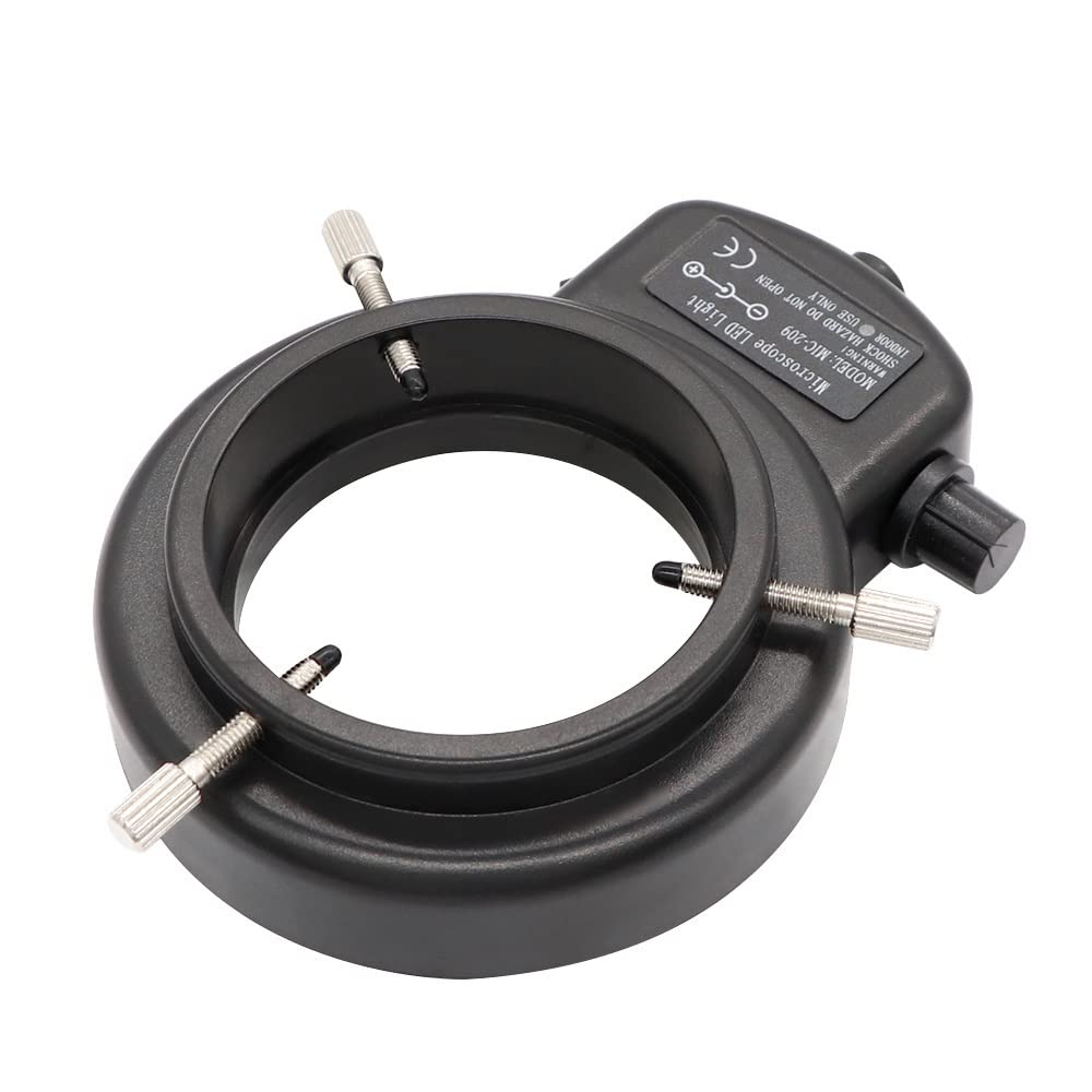 Accessori per microscopi 144 Illuminatore for microscopio a luce anulare a LED con adattatore di alimentazione Lampada regolabile da 0 a 100% for microscopio stereo e amp;Telecamera Durata e prestazio