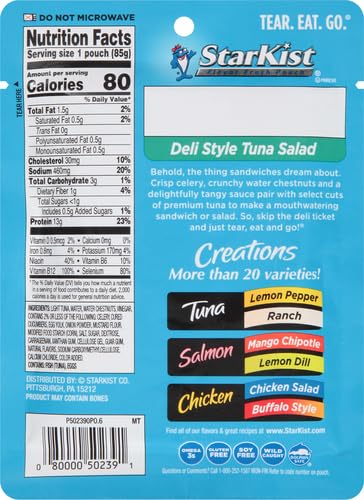 Image of StarKist Tuna Creations, Deli Style Tuna Salad, Single Serve Pouch, 3 oz (Pack of 5)
