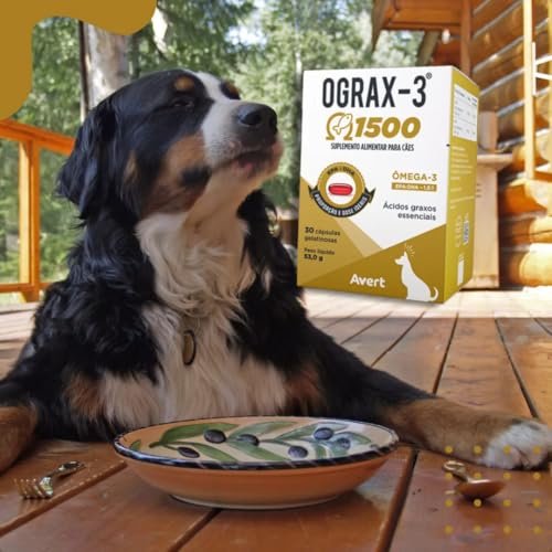 Ograx 3 1500 Ômega-3 Para Cães 30 Cápsulas Suplemento Avert