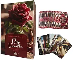Baralho Cigano Lenormand Rosa Vermelha - Inspirado na Escola Européia Lenormand (36 cartas + caixa premium)