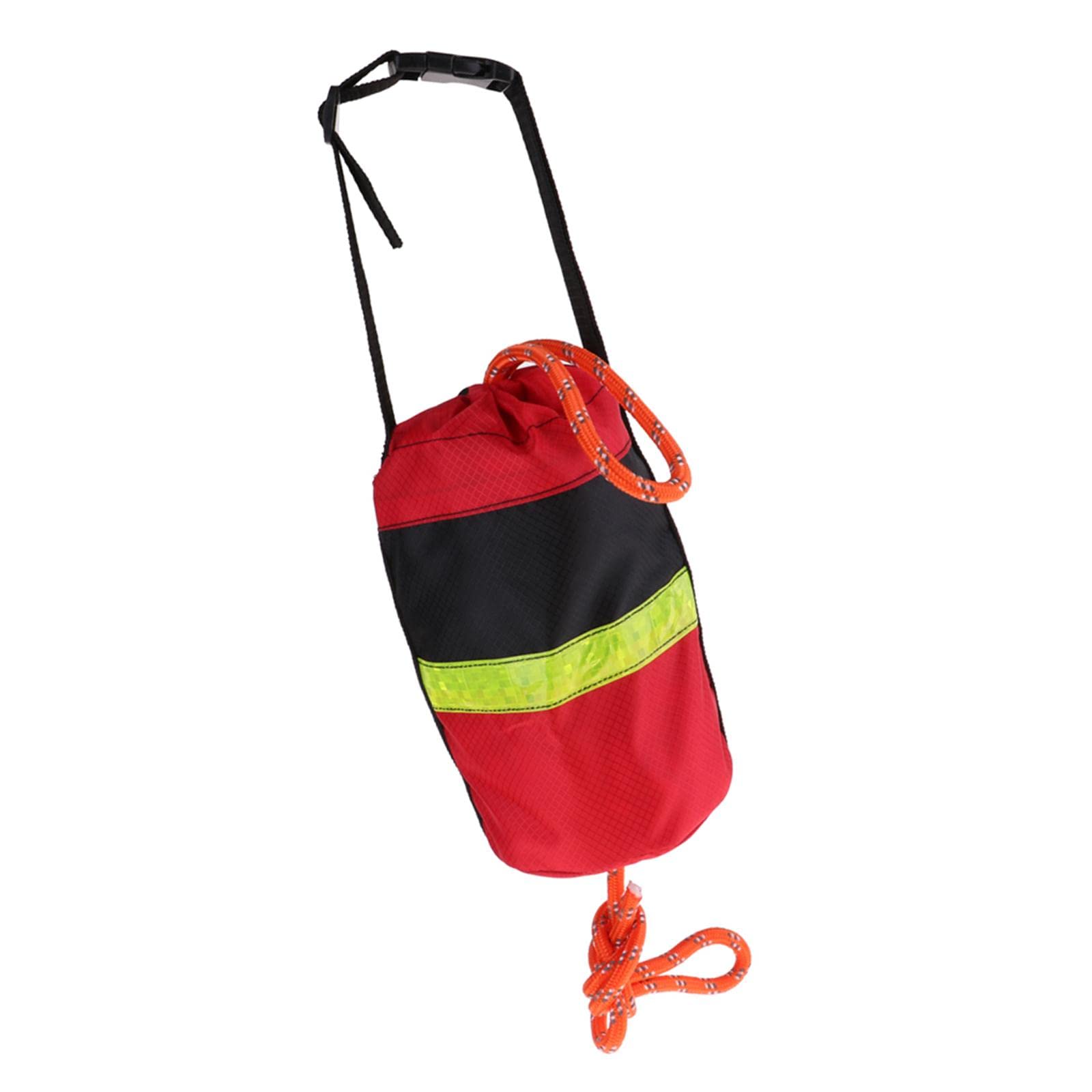 Wurfsack Rettungswurfleine/Schwimmseil Mit Tasche - 31 Meter Reflektierendes Seil Rot Schwarz Tasche