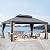 Patio Tree 12' x 16' Patio Hardtop Gazebo Outdoor Non-Rust Aluminum Permanent Pergola Shelter Tent with Galvanized Steel Canopy Roof, Mosquito Netting and Privacy Curtain