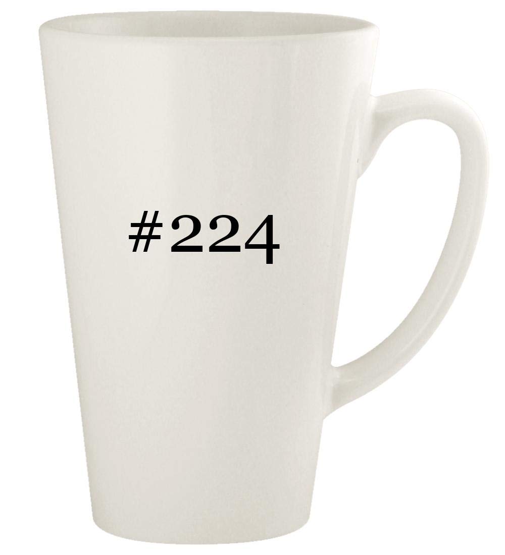 #224-17oz Hashtag Ceramic Latte Coffee Mug Cup, White