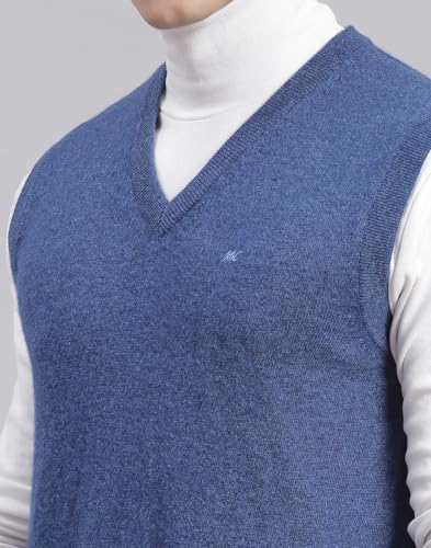 Image of Monte Carlo Off White Solid V Neck Sweater | Warm Woolen Pullover for Men | Soft Comfortable Knitted Winter Wear Sweater for Men's