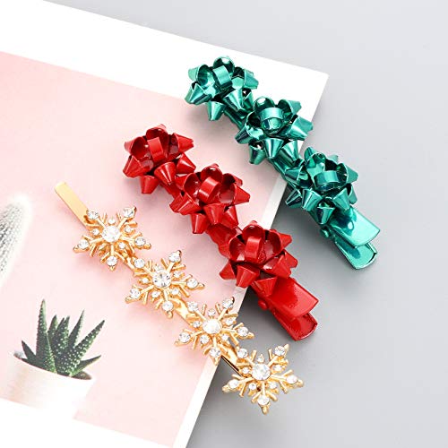 ANGLESJELL-Christmas-Hair-Clips-for-Women-Xmas-Bow-Hair-Clips-Statement-Holiday-Hairpins-Crystal-Snowflake-Hair-Accessory-Festive-Party-Jewelry-Gifts