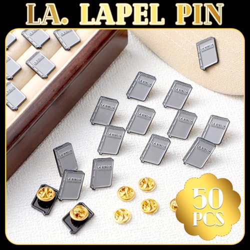 Image of Landical Christian Enamel Pin Gift Bulk, Holy Bible Scripture Square Lapel Pins for Suit Jacket Jesus Back to School Religious Party Supplies Women Men Badge Bagpacks