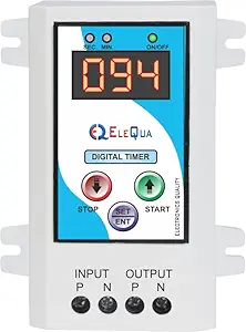 ELEQUA Cyclic Timer for Fogger,Hydrophonics and Other cyclic & Auto Stop Application Capacity:-15Amp/1Hp (On in Min.- Off in Min.)