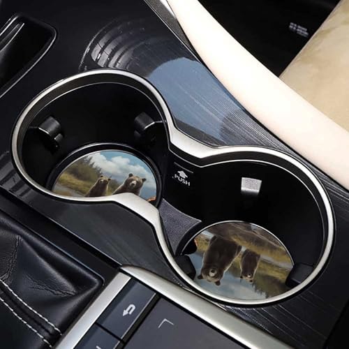 Portavasos para Auto de Madera con Diseño Oso 2 Pzas miniatura 7