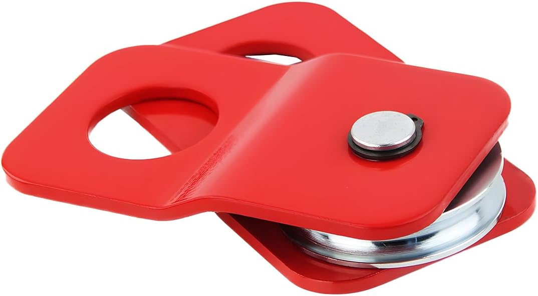 4 Ton Recovery Winch Snatch Block, 8800 LBS Capacity Truck Snatch Block Recover Winch Pulley, Heavy Duty Offroad Recovery Accessory, Universal for ATV UTV Towed Vehicle (Red)