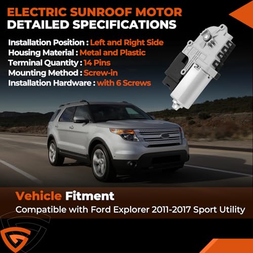 Image of GEARLAST Sunroof Motor for Ford Explorer 2011-2017 Left and Right | Explorer Sun Roof Motor Replacement,2-PCS Set Moon Roof Motor Replaces# BB53-15B689-AB BB5Z15790A