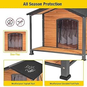 Aivituvin dog house with metal frame large dog kennel outdoor indoor for winter weatherproof   cucciolini doodles