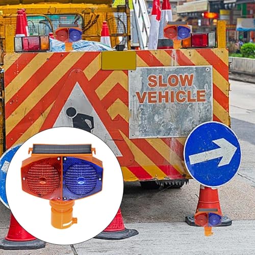 Luz de advertencia solar intermitente LED impermeable y de doble cara para construcción vial 2