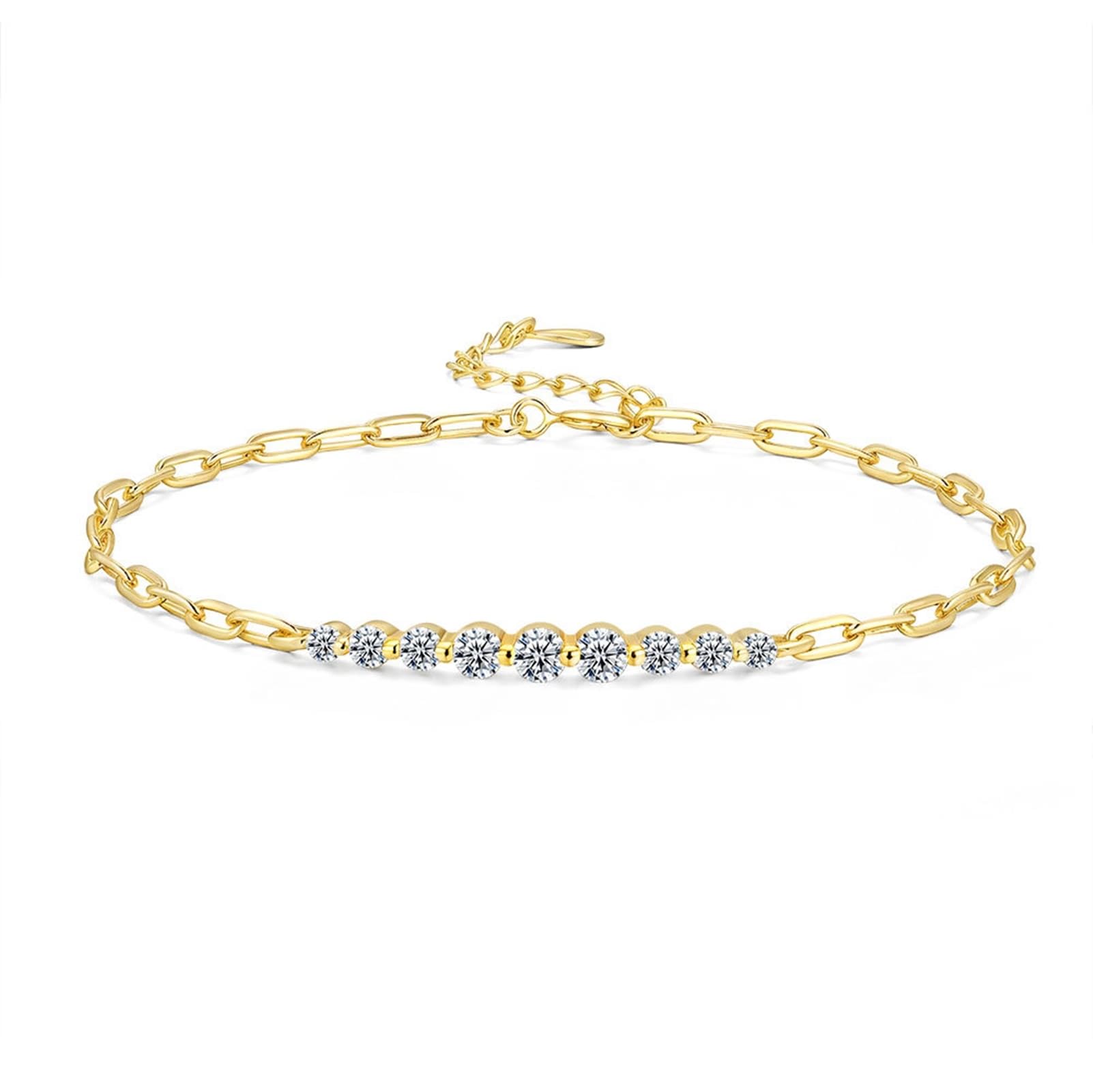 Pulsera de oro amarillo Au 375/585/750 para mujer, brazalete clásico para mujer con laboratorio creado en laboratorio joyas auténticas, 9 K/14 K/18 K oro brazalete