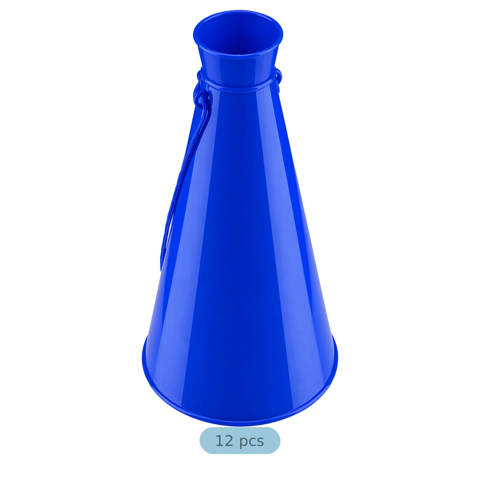 12 megafoni per tifo, in plastica blu, con cordini, 23,1 x 12,4 cm, amplificatore sonoro per eventi sportivi, raduni e feste, accessori per tifo di squadra