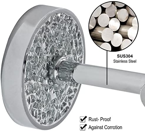 Home Treats Bathroom Toilet Roll Holder Wall Mounted | Silver Mosaic Toilet Paper Holder Chrome | Sparkle Loo Roll Holder