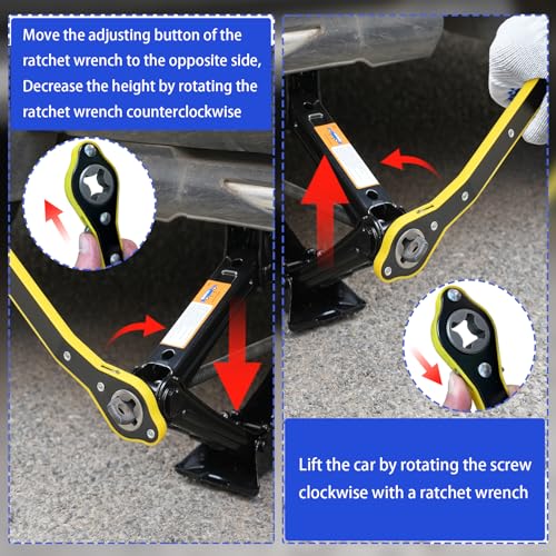Image of Scissor Jack Kit - 2 Ton (4409 Lbs) with Lug Wrench, Tire Change Kit for Car, Truck, SUV