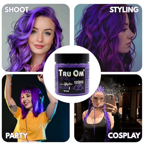 Image of Temporay Hair Color Wax | Metallic Shine | For Men & Women | DIY Instant Hair Color | Temporay Color 1 Day 1 Wash | No Ammonia, Bleach & Damage | Purple - 100 gram