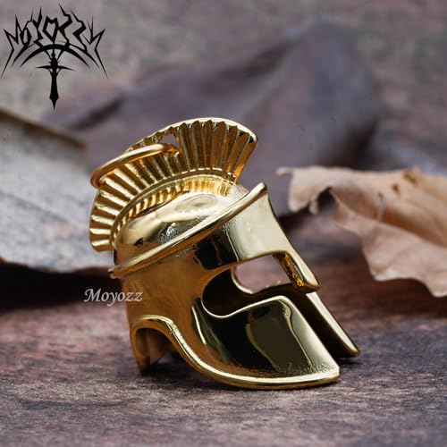 Image of Motorcycle Biker Roman Gladiator Warrior Spartan Helmet Guardian Bell Luck Gremlin Ride Bell Hanger or Lucky KeyChain