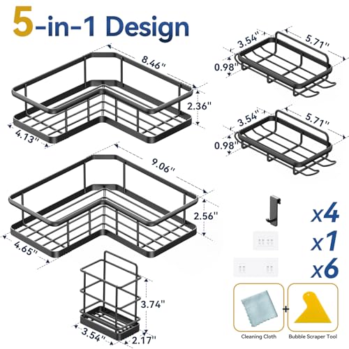 Yasonic YS-426-5-A 5-Pack Corner Shower Caddy thumb #1
