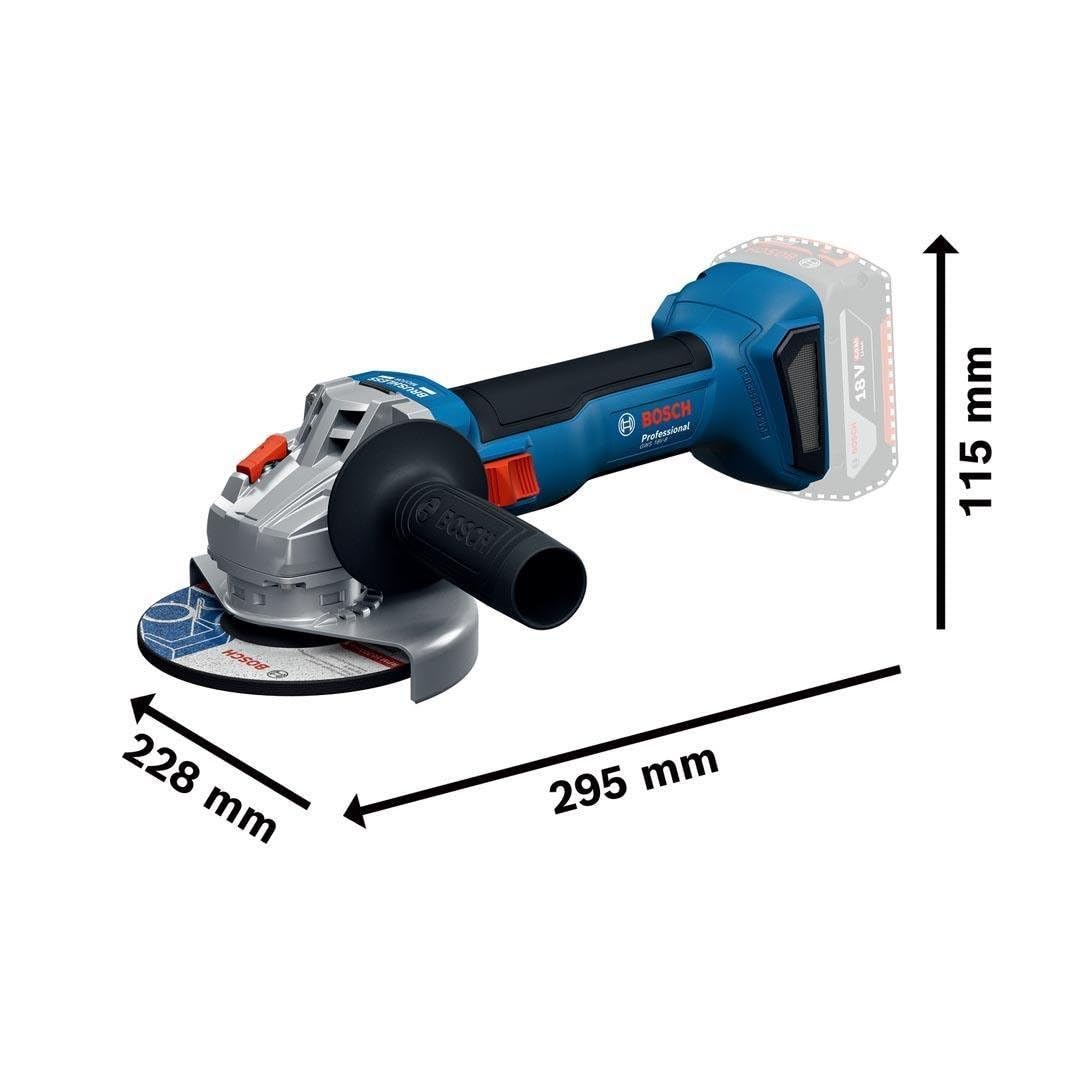 Kit 3 utensili BOSCH 18V Trapano avvitatore GSR18V-55 + Perforatore GHB18V-22 + Smerigliatrice GWS18V-7 + 3 batterie 18V - 4 + Caricatore GAL 18V-40 + Borsa