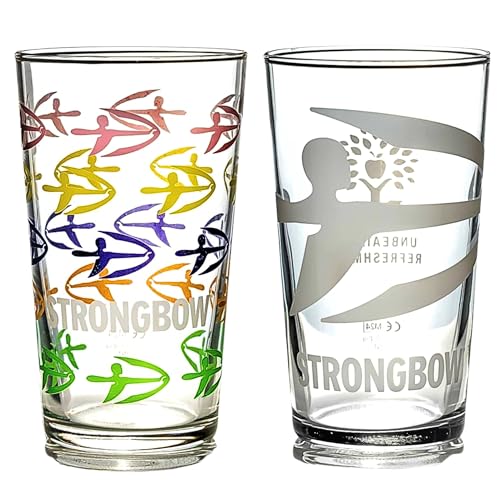 Strongbow - Vaso de pinta de sidra, 2 diseños diferentes, vasos de 56 cl, cervezas Mancave Lager Roxley