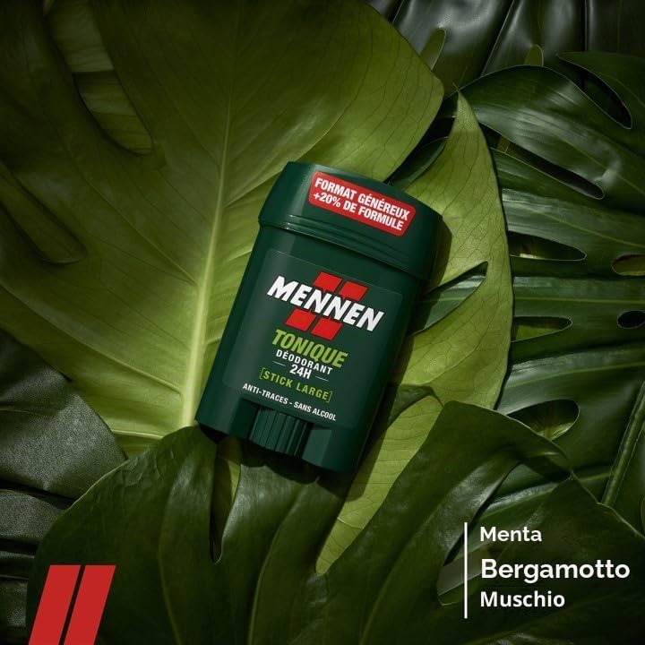 Mennen - Set di 6 deodoranti, tonico 24h x2, Marine 24h x2 e Natural Force 48h x2, bastoncini larghi senza alcool anti impronte