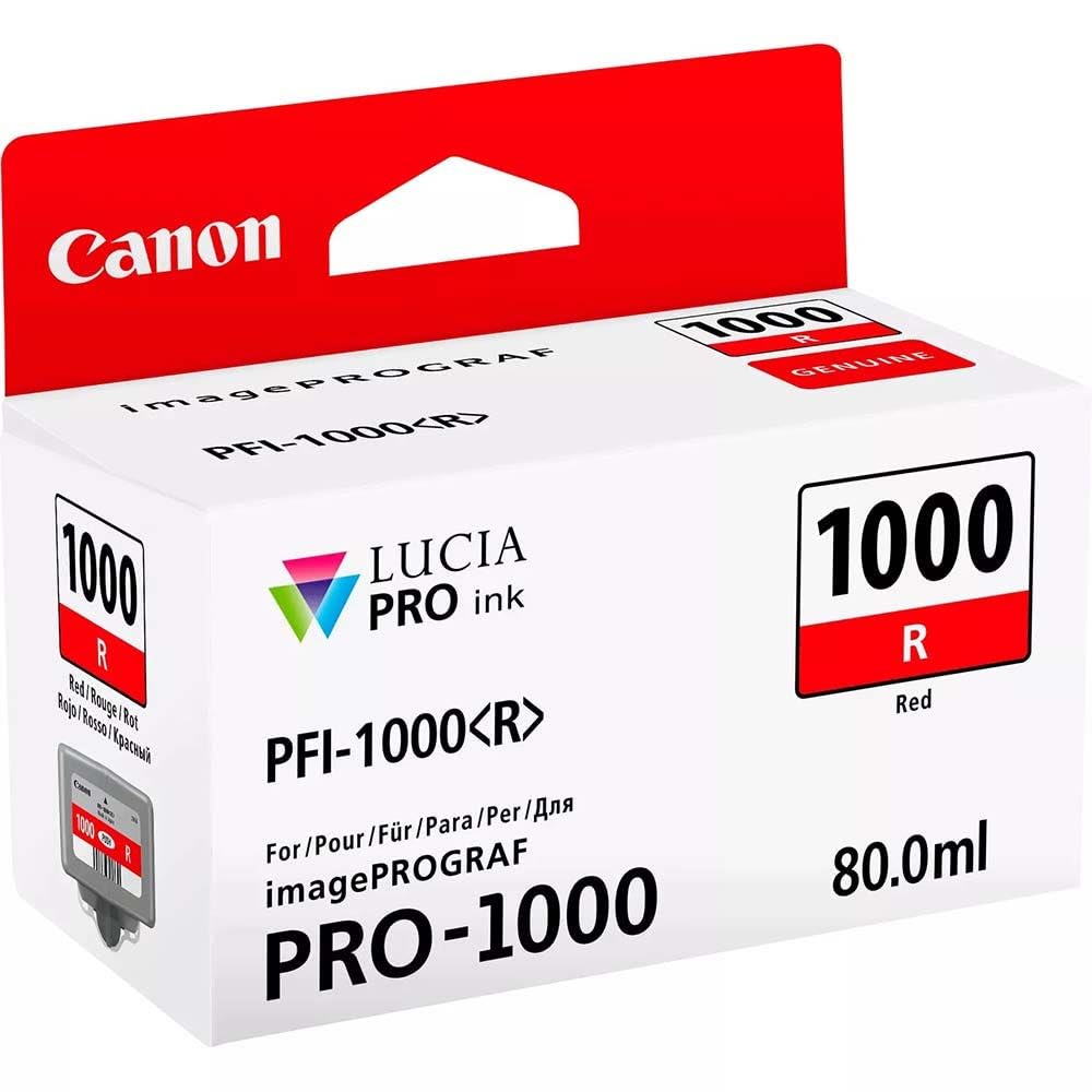 Canon Tintenpatronen PFI-1000 R rot - ORIGINAL für imagePROGRAF PRO-1000 – Bild 2