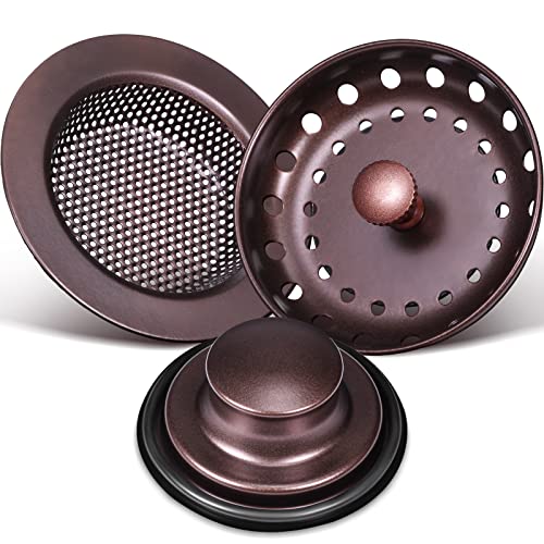 Mudder 3 Pcs Kitchen Sink Drain Strainer and Stopper Stainless ...