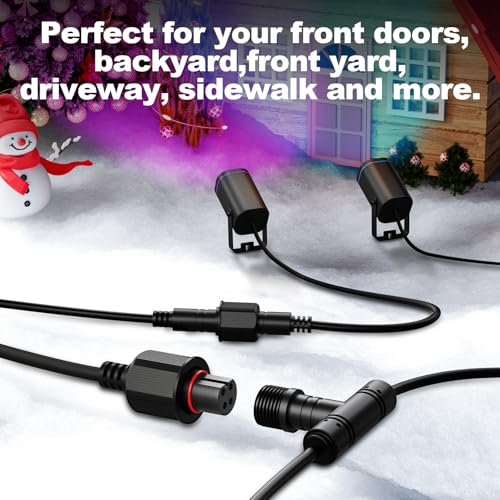Image of 5FT Extension Cable for Go-ee Outdoor Spot Lights 2, IP68 Waterproof Extension Cord Compatible with Go*ee H7093 H7094-4 Pin Plug Patio Decorations (5FT 2Pack)