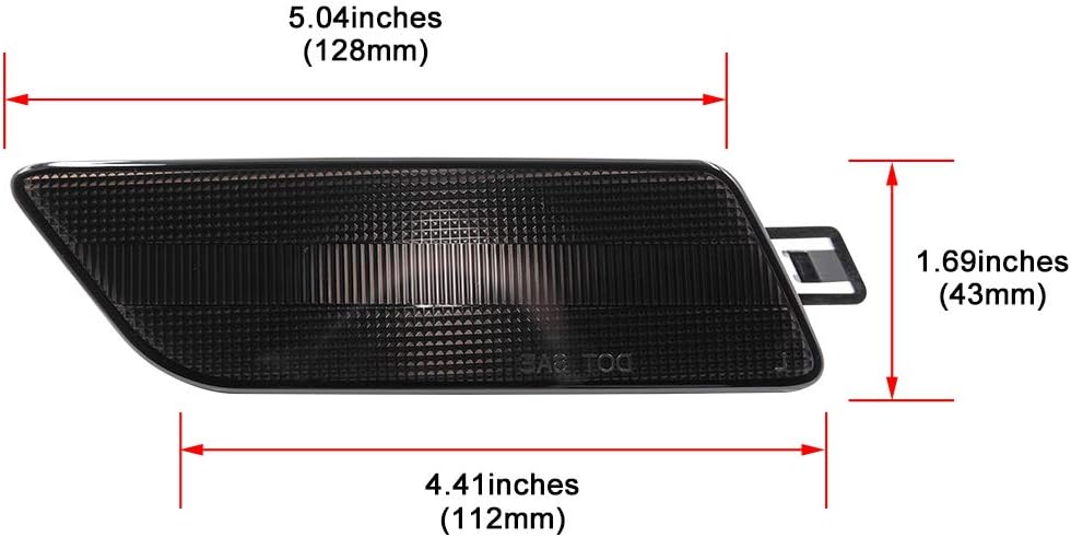 NJSBYL Smoked Lens Side Marker Light Housing for 2015-2018 Porsche Macan Front Bumper Side Parking/Turn Signal Light Shell Kits OEM sidemarker Lamps Replacement