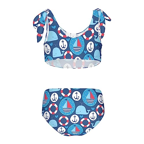 Nautical Ship Whale Anchor Girls Bikini Sets 2 Piece Swimsuits Bathing Suit Swimwear2