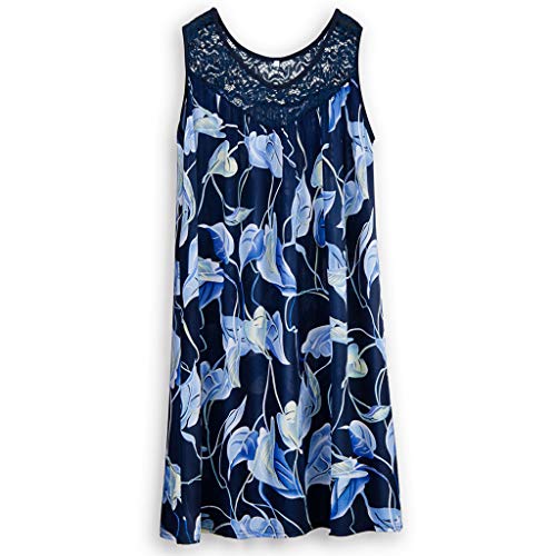 Preisvergleich Produktbild iCerber Damen Kleid Retro Ärmellos Kurz Brautjungfern Kleid Spitzenkleid Abendkleider CocktailKleid Partykleid Elegant Spitzenkleid Festliche für Hochzeit Knielang Cocktailkleid (L,Blau)