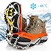 Crampons Ice Cleats Traction Snow Grips for Boots Shoes Women Men Anti Slip 19 Stainless Steel Spikes Safe Protect for Hiking Fishing Walking Climbing Mountaineering