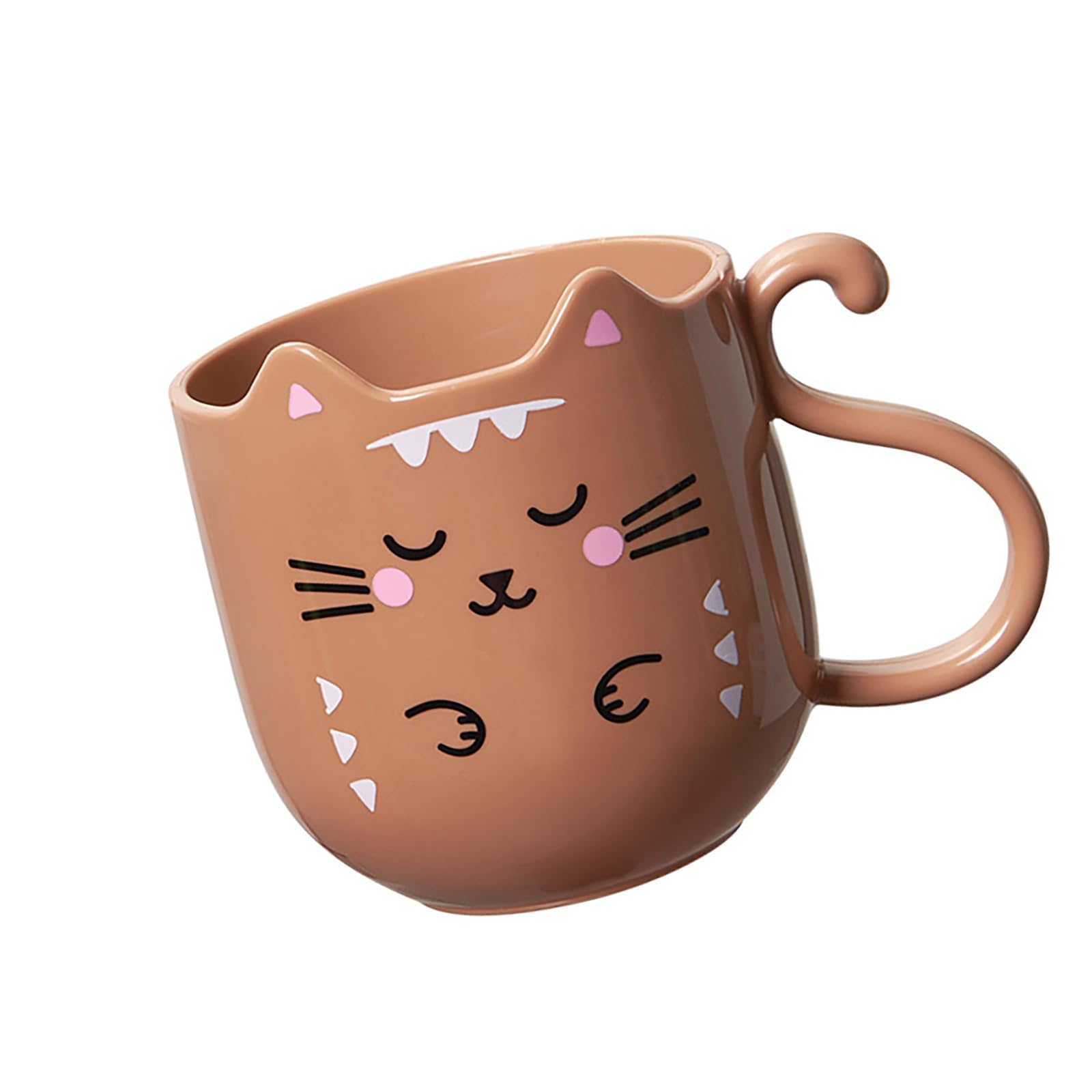LiRRvb Lovely Kitten Toothbrush Holder and Mouthwash Cup for Kids and Adults Toothbrush Bathroom Cups Lovely Kitten Mouthwash