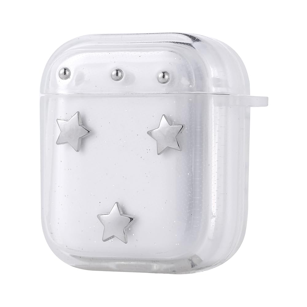 Zore Apple ile uyumlu Airpods Zore Airbag 44 Airbag Tasarımlı Simli Şeffaf Kutup Kılıf Yıldız