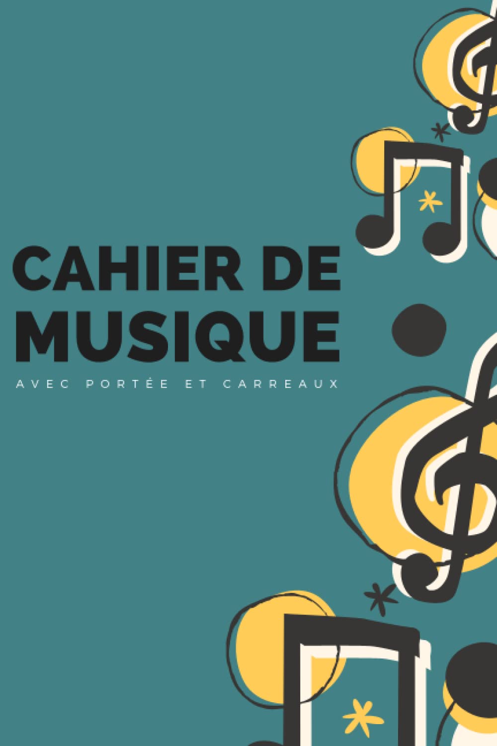 Cahier de musique grand format de 15 portées pour partitions nettes
