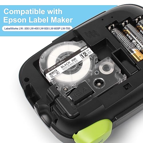 LK-4WBN Label Tape Replacement for Epson Label Maker Tape SS12KW LC-4WBN LC 4WBN9 LK Tape 12mm 1/2