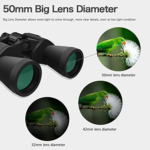 SkyGenius 10 x 50 Binoculars for Adults Powerful Full-Size, Clear Durable Binoculars for Bird Watching Sightseeing Wildlife Watching Traveling Stargazing with Low Light Night Vision