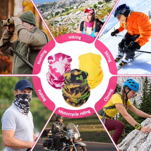 Image of Tarpop 12 /30 Pcs Neck Gaiters Scarf Elastic Wrap Headband Sweat Absorbing Bandana for Women Men Sports Yoga Running