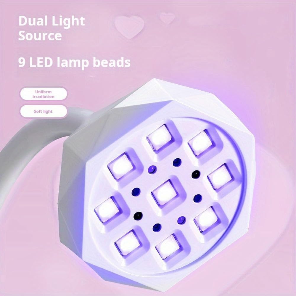 ZBDZSW 1 pz Lampada per Unghie da Tavolo Mini Lampada per polimerizzazione Rapida in Gel UV Lampada per Terapia della Luce induttiva per Estensioni delle Unghie (Bianco)