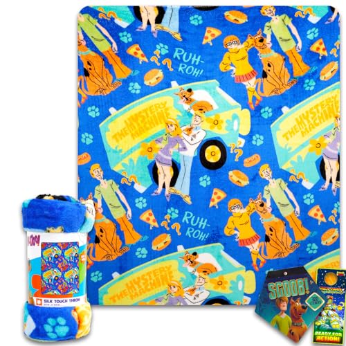 Scooby Doo Fleece Blanket Set - Bundle with Soft Blanket Plus Stickers More for Kids Adults Children | Cozy Scooby Doo Fleece Blanket 40 x 50