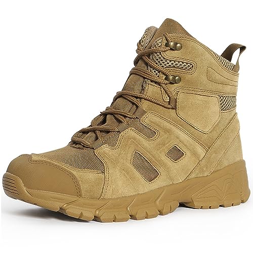 BPKW Men's Hiking Trekking Backpacking Leather Boots Mountaineering Motorcycle Shoes Casual Work Boots