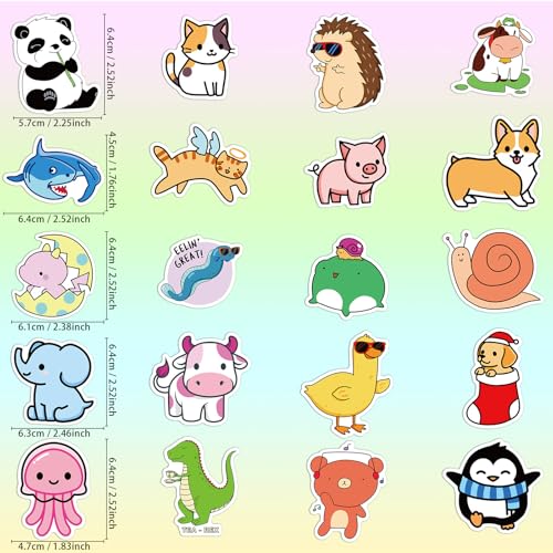 100 Waterproof Vinyl Animal Stickers for Kids, Cute Water Bottle Waterproof Laptop Stickers for Students Gifts Classroom Teacher Prizes Stocking Stuffers Sticker Pack for Kids Girls Teens(Animal-1) - image 5
