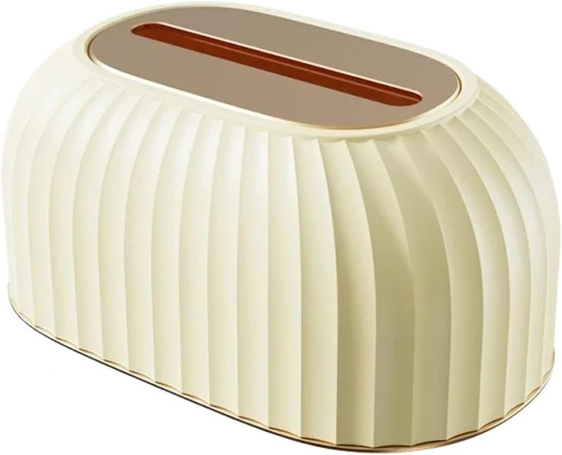 Tissue Box Cover Holder, Striped Toilet Paper Box Table Napkin Holder Dispenser Home Decoration(Yellow)