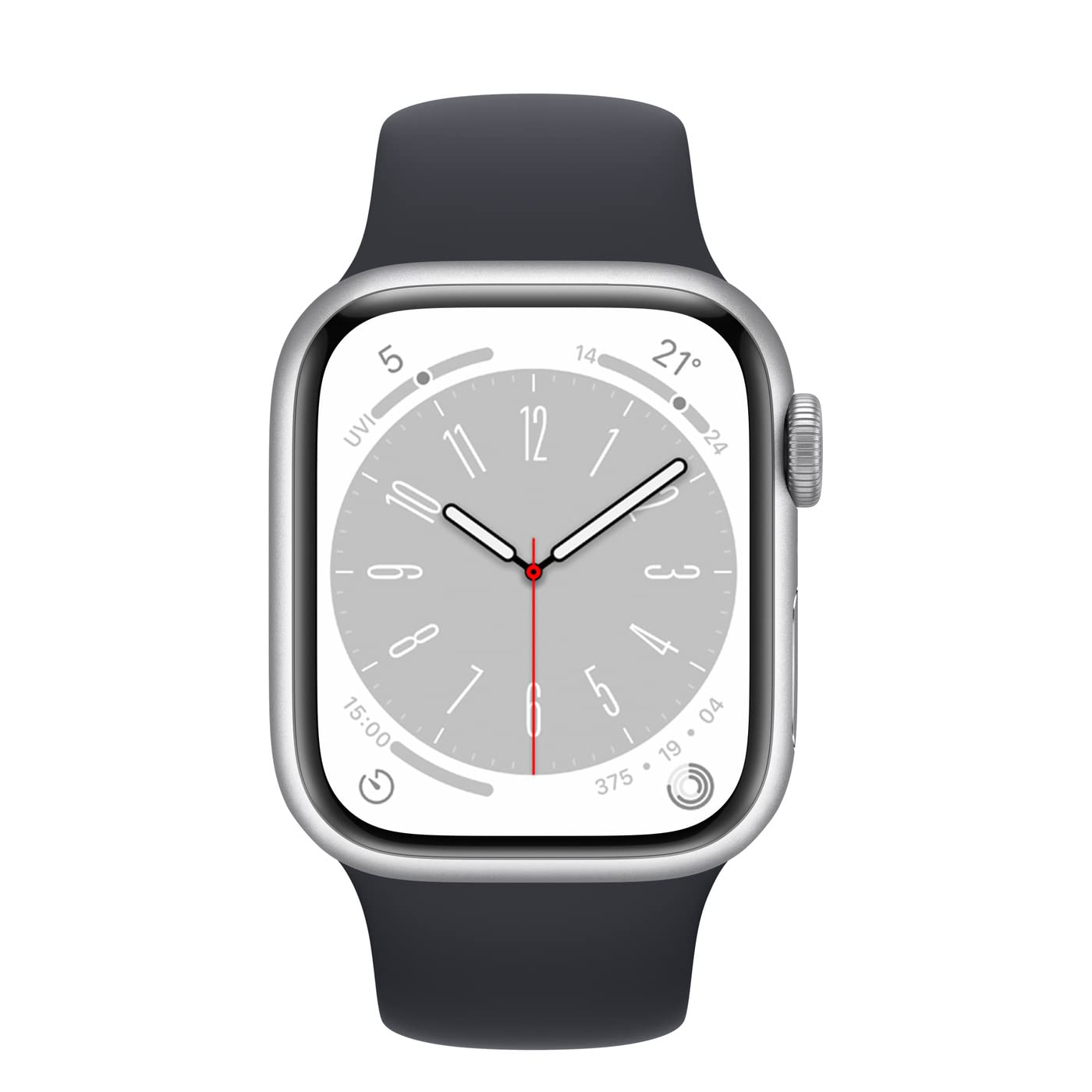 Apple Watch Series 8 (GPS, 41MM) - Argent Boîtier en Aluminium avec Minuit Bracelet Sport (Reconditionné)