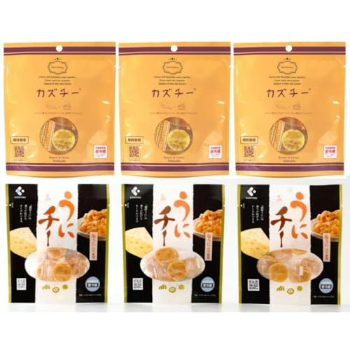 かきや no kakiya カズチ― うにチー 食べ比べセット (2種×各3個 / チーズ おつまみ)+味変ブラックペッパー小袋&わさび小袋付き メール便 北海道 お土産 数の子 うにチーズ 珍味 おやつ お菓子 お取り寄せ