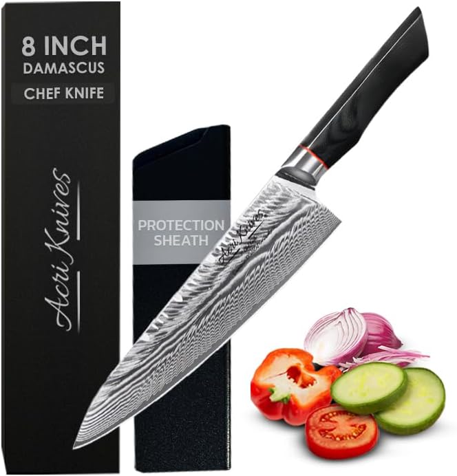 ACRI KNIVES Chef Knife Japanese Knife 8 inch Hand Sharpened Kitchen
