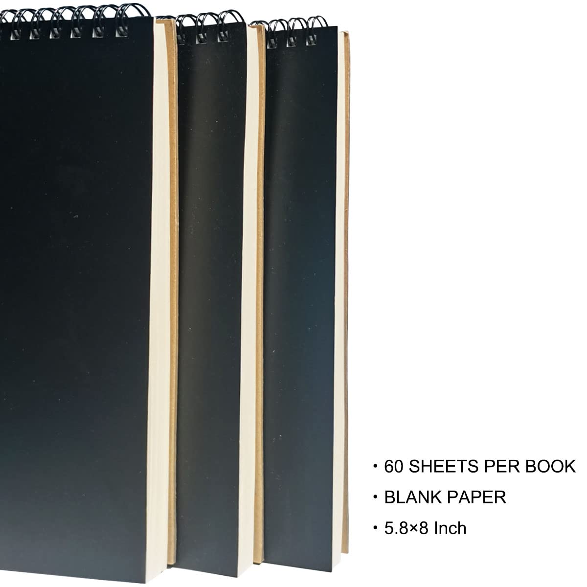 Spiral-Notizblöcke, blanko, 1 Stück, 15,2 x 20,3 cm, 60 Blatt Steno-Bücher