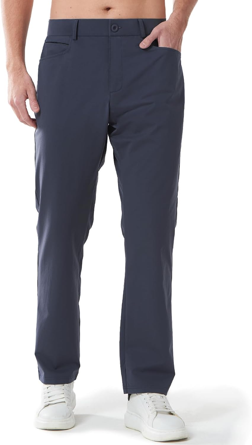 ALLZERO Feel Fit™ Men's Golf Pants 30"/32"/34" Work Dress Pants Stretch Quick Dry Lightweight Casual Trousers with Pockets