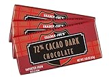 Trader Joe's 72% Cacao Belgian Dark Chocolate Bars (1 Pack of 3)